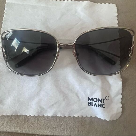 Mont Blanc Sunglasses MB318S  Women Dark Gray Gunmetal Rectangular 60-17 135 mm - Picture 3 of 14